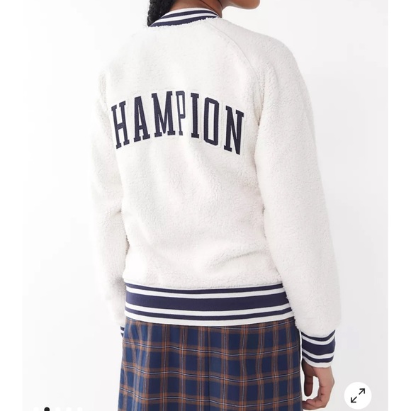 Shearling Champion Jersey jacket NWOT - Picture 3 of 7